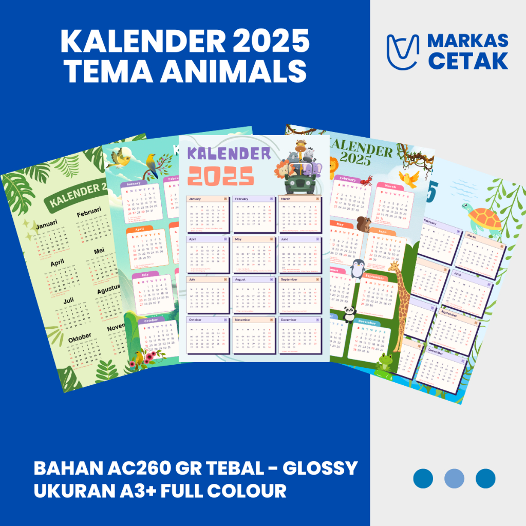 

Kalender poster ANIMALS - Kalender dinding TEMA BINATANG 2025