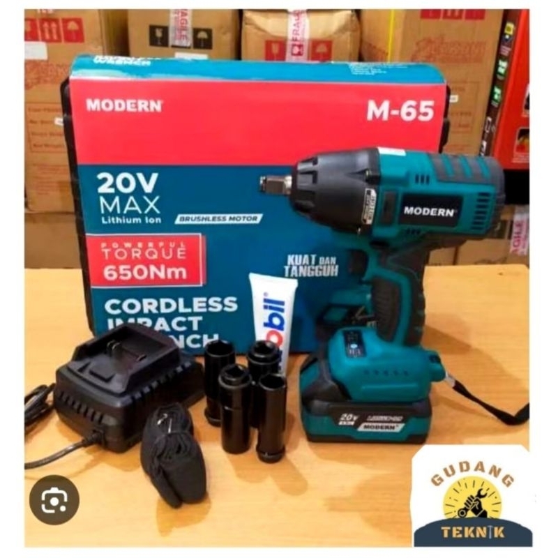 MODERN M 65 Mesin Bor Pembuka Baut Baterai /Cordless Impact Wrench M65 M-65