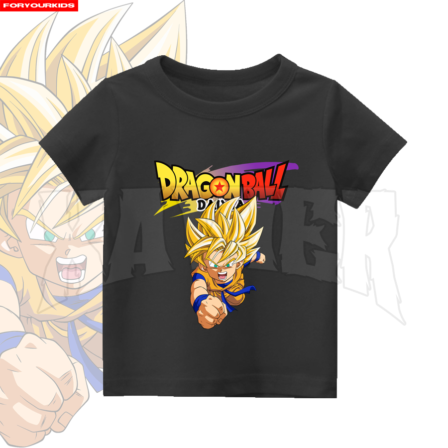 BAJU ANAK KAOS ANAK SUPER SAIYAN GOKU MINI DRAGON BALL DAIMA ANIME