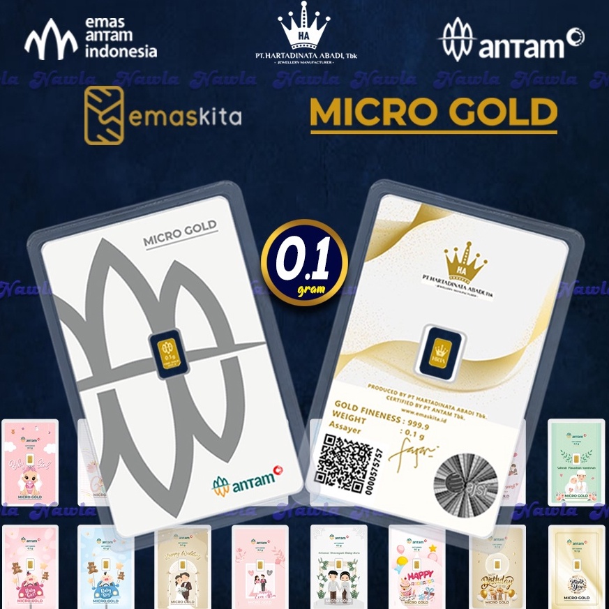 Paling Bagus Antam 1 gram Micro Gold Premium Emas Murni 24 Karat Hartadinata x Antam Logam Mulia Ema
