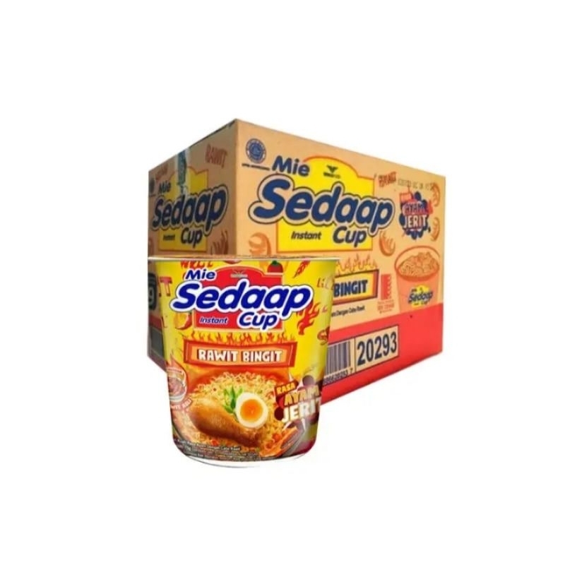 

Mie Sedaap Cup Rawit Bingit Mi Kuah Rasa Ayam Jerit (1 dus/12 cups)