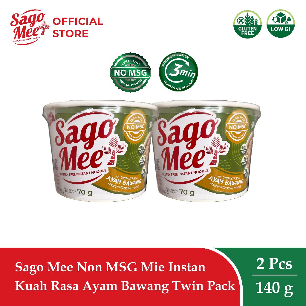 

Sago Mee Non MSG Mie Instan Kuah Rasa Ayam Bawang 70 gram Twin Pack