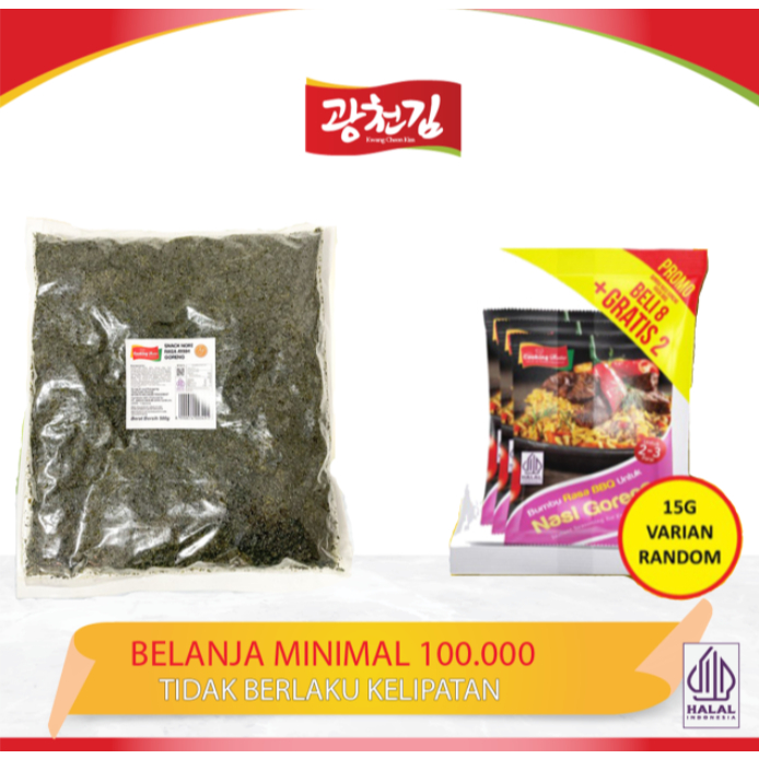 

HALAL Snack Nori 500gr Cooking Master Snack Rumput Laut / Nori Tabur / Snack Tabur / Cemilan Rumput Laut Halal
