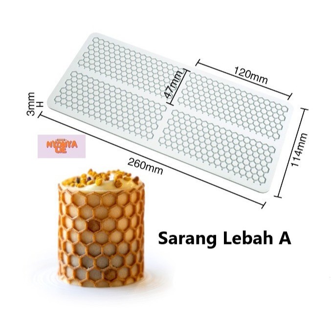 silicone mold tuile model honeycomb A cocok untuk garnish bahan coklat