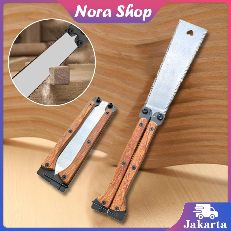 Gergaji Tangan Tepi Ganda Gergaji Kayu Lipat Gergaji Jepang Gergaji Lipat Portable Gergaji Tarik