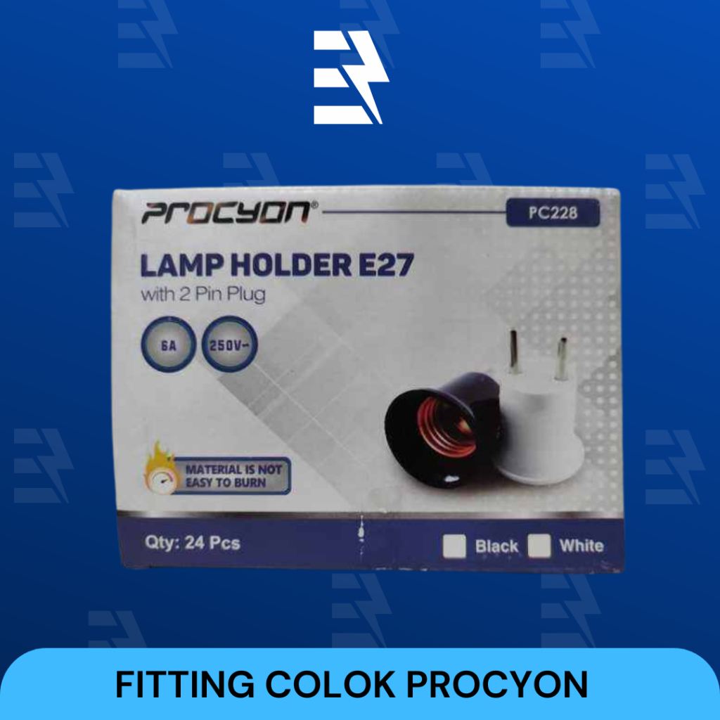 FITTING FITING COLOK LAMPU E27 PROCYON HITAM