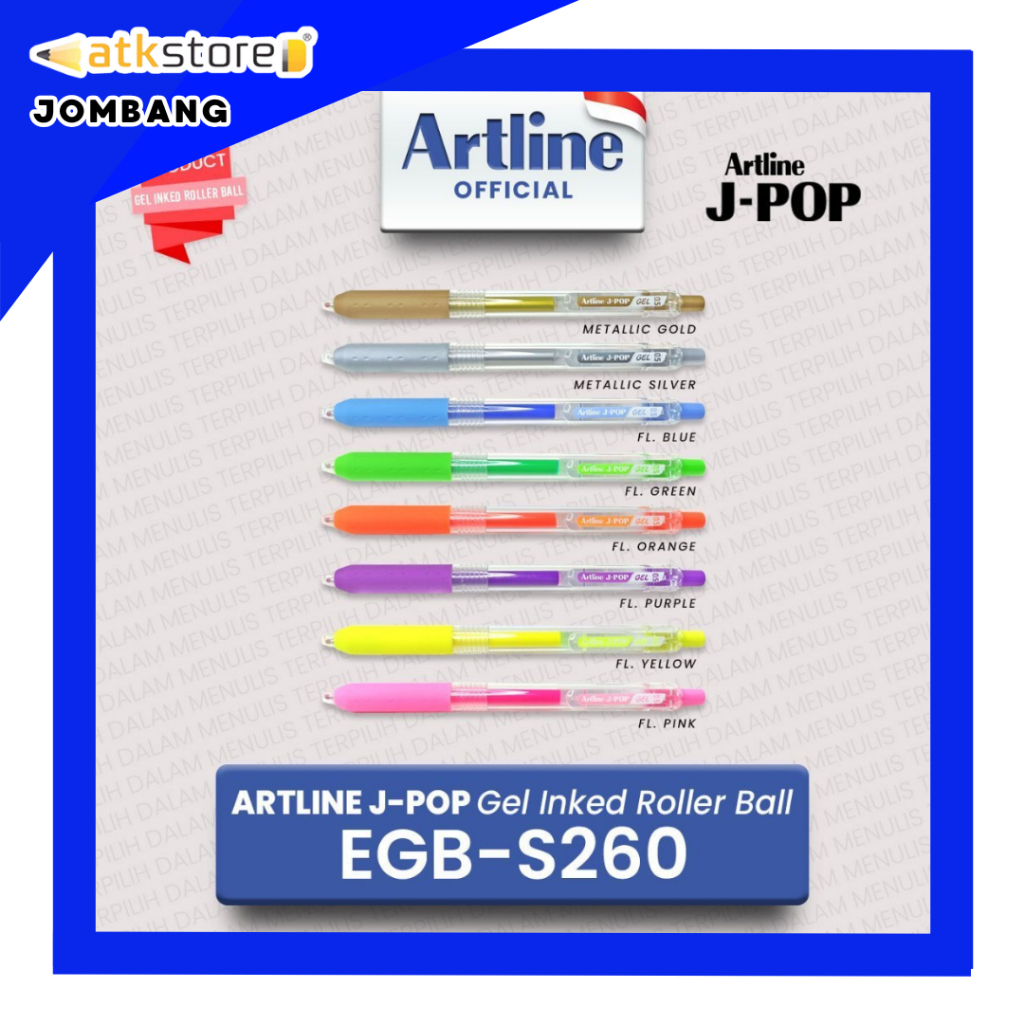 

Pulpen Gel Artline J-Pop Roller Ball Gel Inked 0.5 mm Pulpen Gel J-Pop Artline (1 PACK) - ATJ