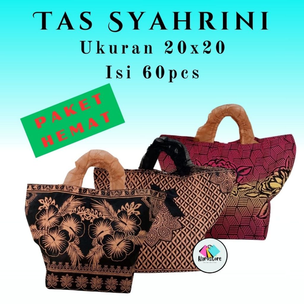 

PaHe Tas Syahrini Ukuran 20x20 Isi 60pcs Tas Kabir Tas Nasi Kotak Tas Besek Tas Cantik