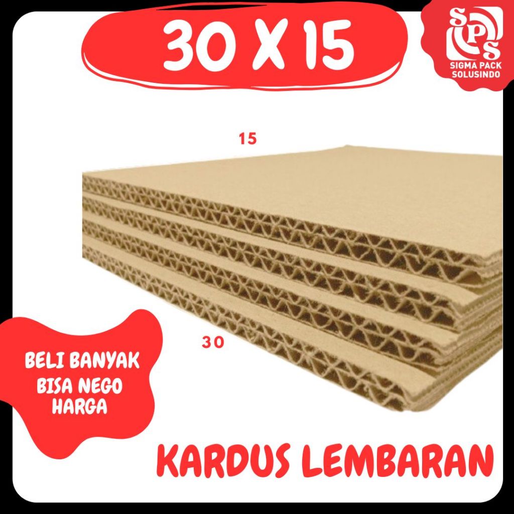 

Kardus Lembaran 30x15 / 20x15 Sheet Polos Double Wall Packing Karton Coklat Warna Packing