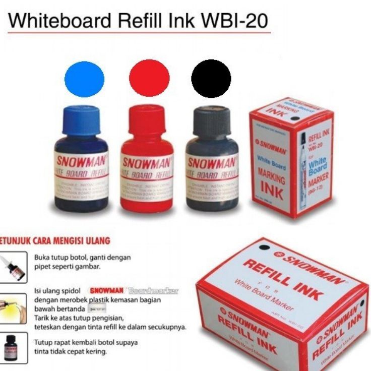 

Beli Reffil Tinta Isi ulang Spidol Whiteboard Snowman 1pcs
