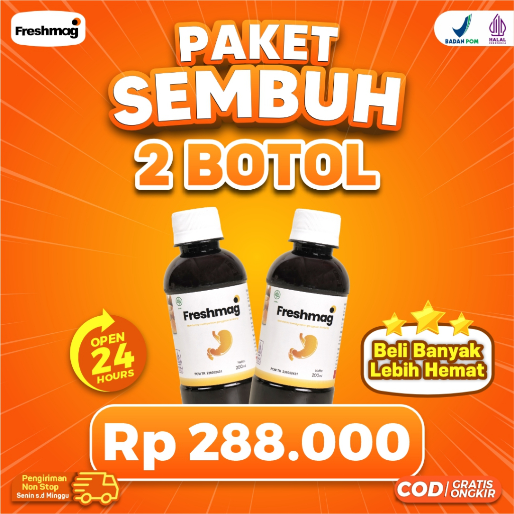 

Paket 2 Botol Freshmag - Herbal Solusi Atasi Masalah Maag dan Nyeri Asam Lambung 100% Herbal Alami