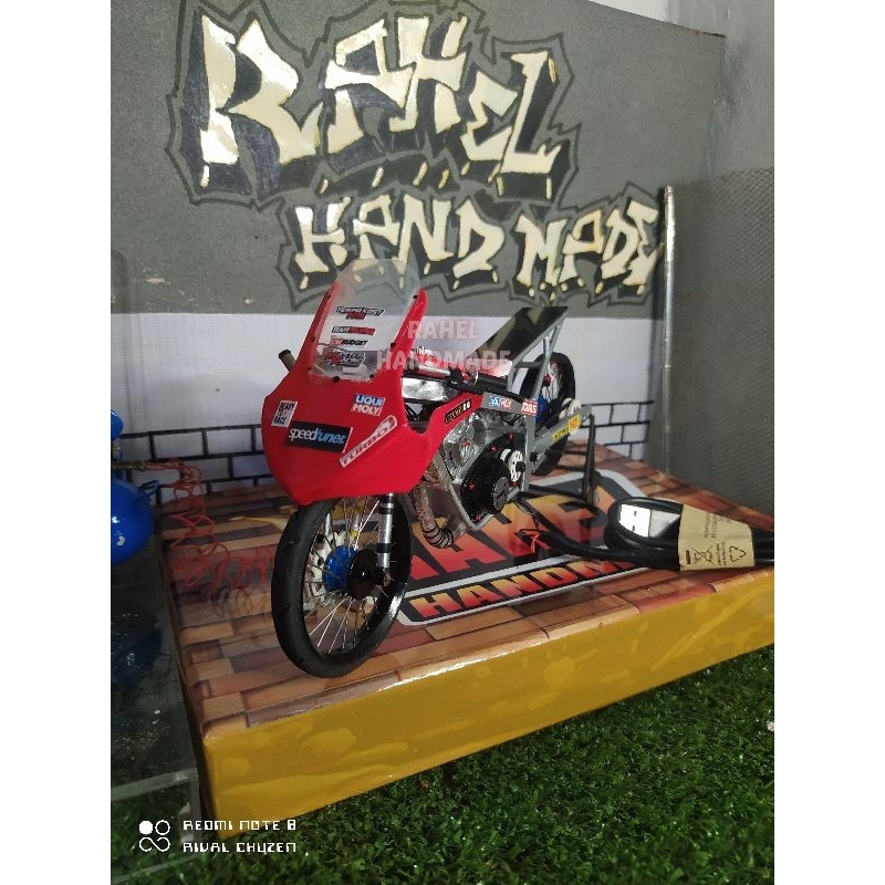 Miniatur drag ninja tekno tuner bisa di gas dijamin realpic skala 1:12