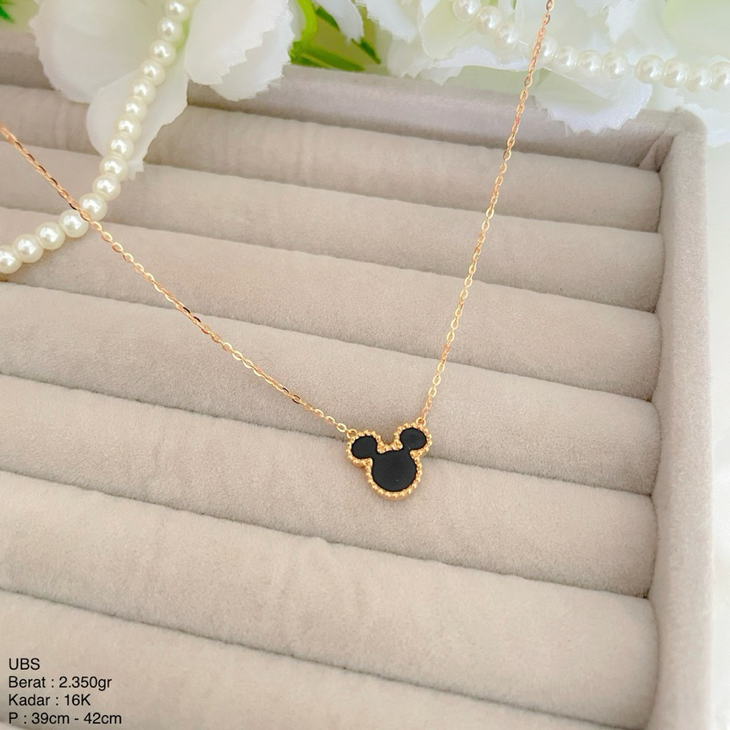 Perhiasan Kalung Emas Black Mickey Mouse Disney 16k / 700 UBS