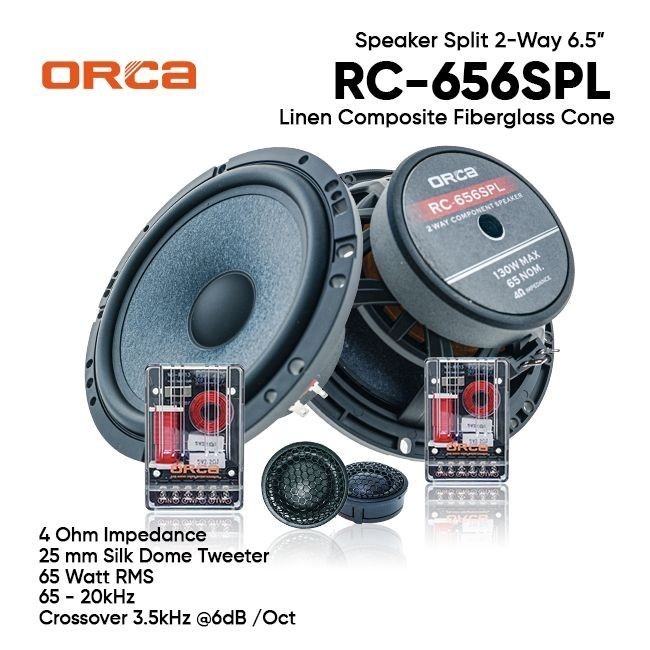 Speaker Split Orca 656 SPL Speaker Orca 2 Way Premium