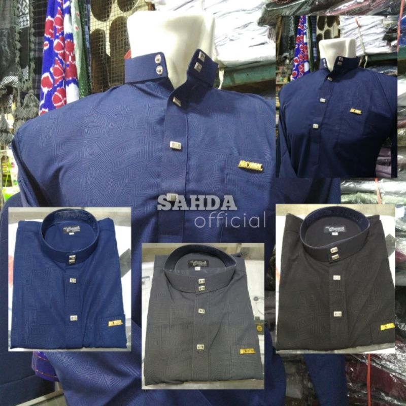 KOKO AL CAMAL EMBOS KAIN MOTIF BAJU MUSLIM PRIA BAJU KOKO KEKINIAN ATASAN PRIA
