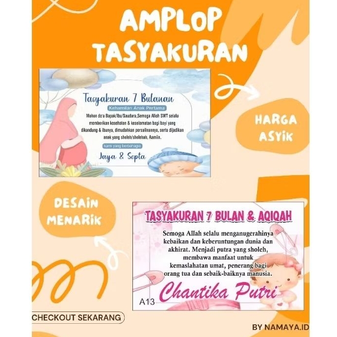 

Amplop 7 bulanan -FREE Custom Tulisan-Tasyakuran 7 bulanan