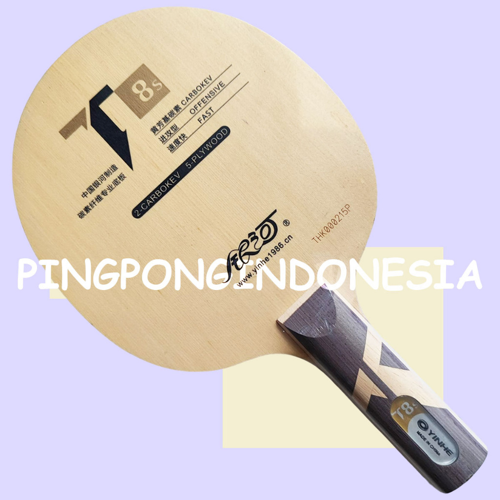 Yinhe T8s - Blade Kayu Pingpong Carbon Kev Bet Tenis Meja T8-s T-8s Bat