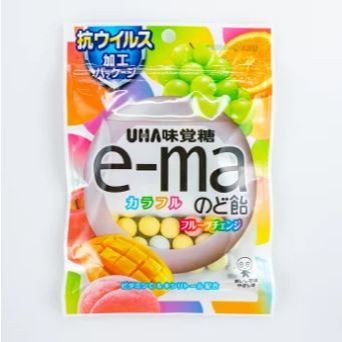 

UHA e-ma Throat Lozenges Candy Colorful Fruit Change 28g (Permen Tenggorokkan)