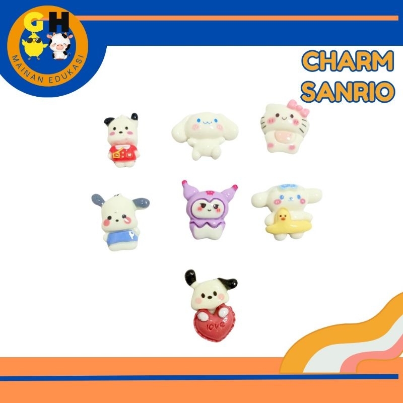 Resin Clay Sanrio Disney Charm Karakter Lucu 5 pcs