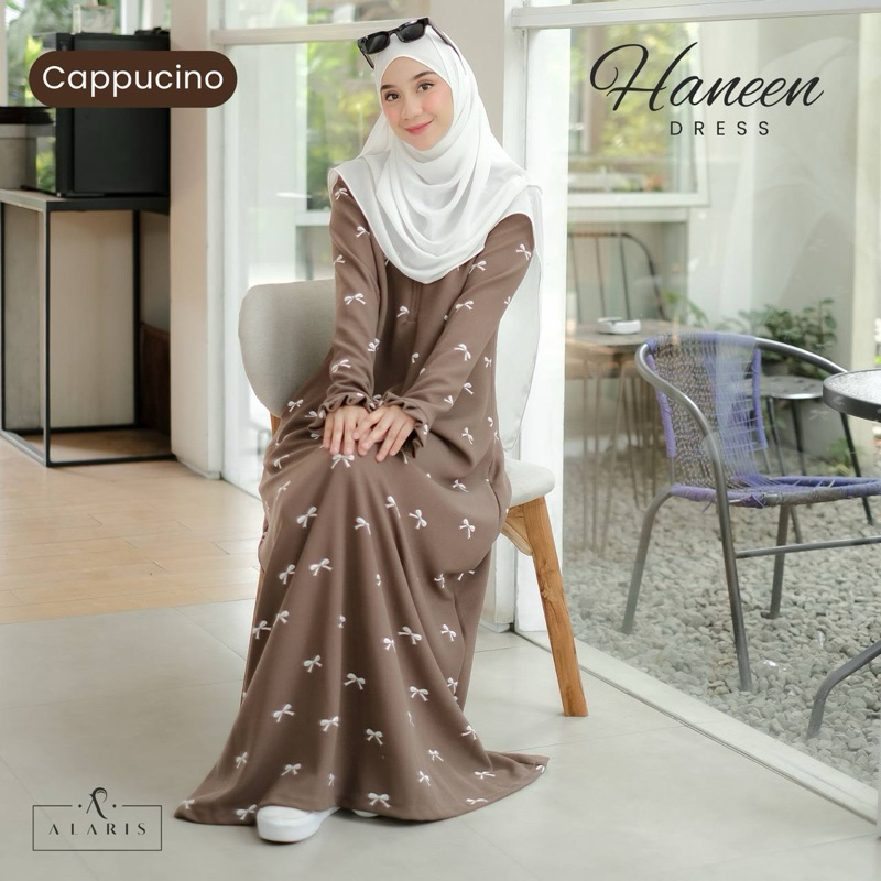 Haneen dress / gamis knit motif / gamis sporty / gamis kaos / abaya knit / abaya kaos / abaya sporty