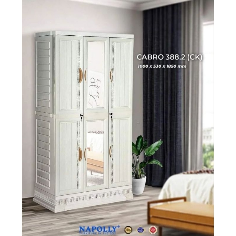 LEMARI BAJU PLASTIK 3 PINTU