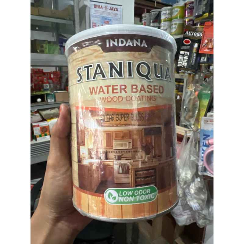 vernis kayu wood coating staniqua clear super gloss