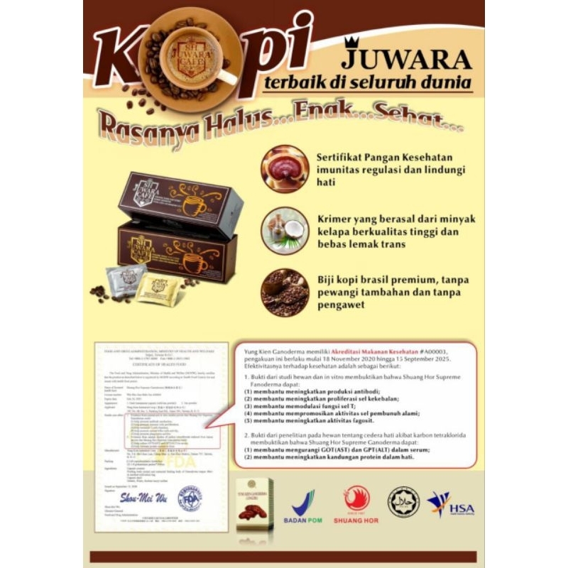 

Kopi SH Juara 3 in 1 & 4 in 1 - KOPI KESEHATAN - KOPI GANODERMA -KOPI JUARA