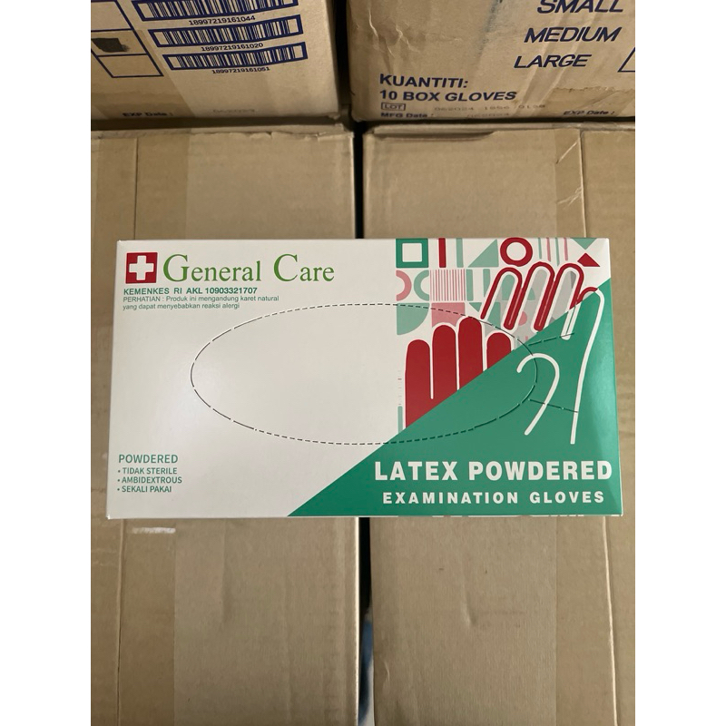 Latex Examination Gloves General Care Prepowdered Sarung Tangan Latex Sarung Tangan Karet Handschoon