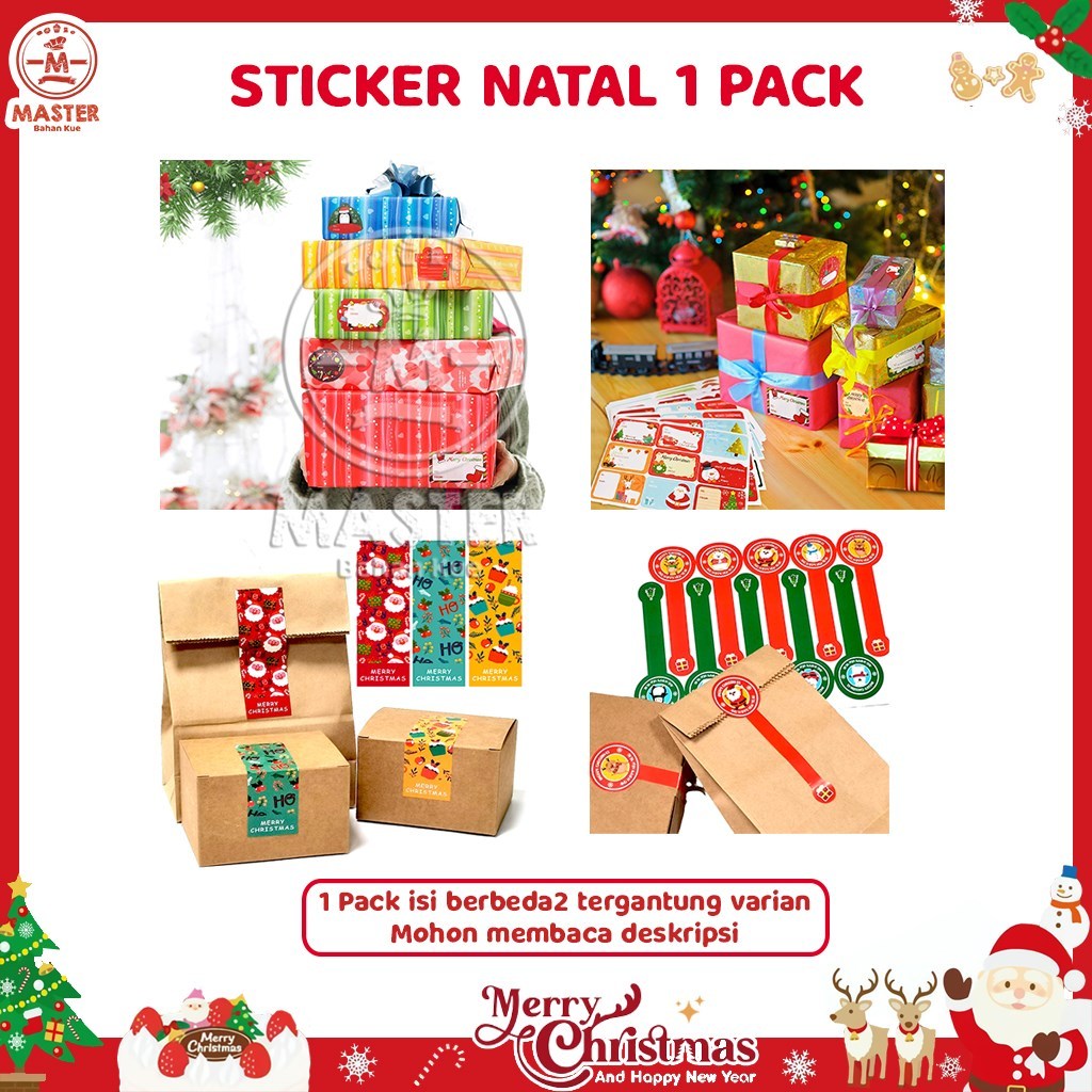 

Sticker Label Natal Merry Christmas Hiasan Box Toples Amplop [1 Pack]
