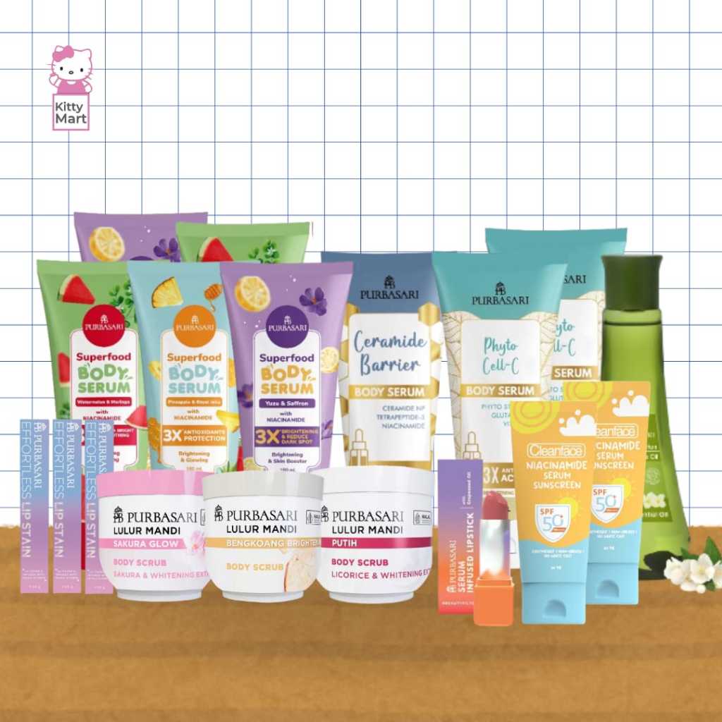 ❤ KITTYMART ❤ #PURBA_SARI Body Serum/Superfood Body Serum/Lulur Mandi/Serum Sunscreen/Minyak Zaitun/