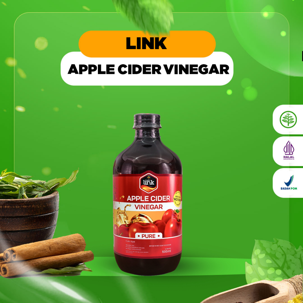 

Cuka Apel Pure With Mother - Apple Cider Vinegar Organic 500ml