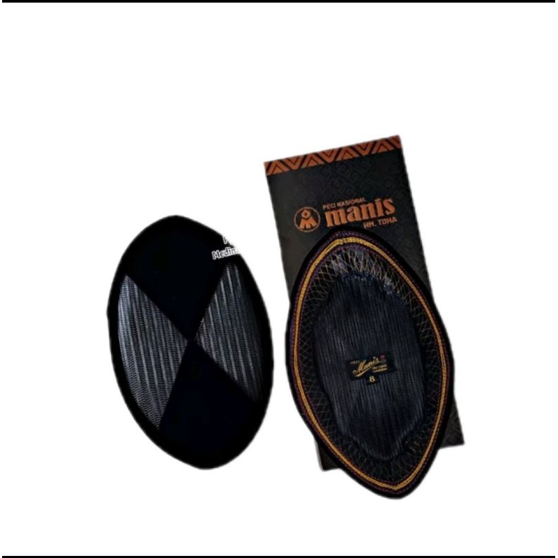 peci polos hitam ac silang merek manis tinggi 9-10 peci santri kekinian