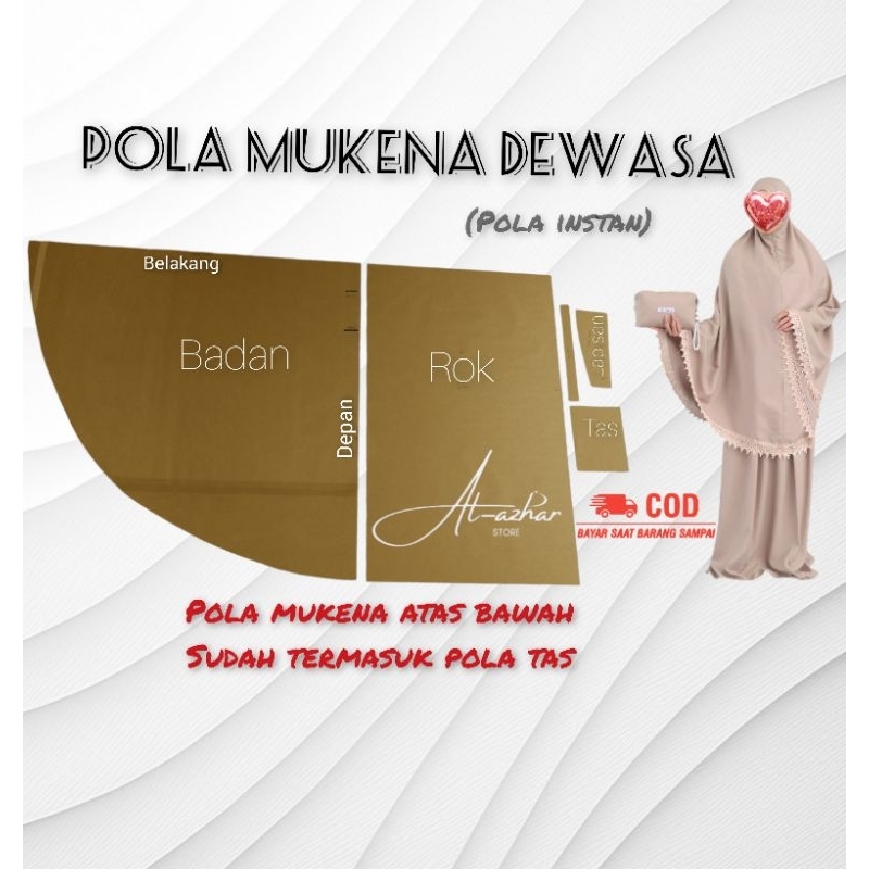 Pola Mukena Atas Bawah Dewasa, Pola Stelan Mukena(pola instan