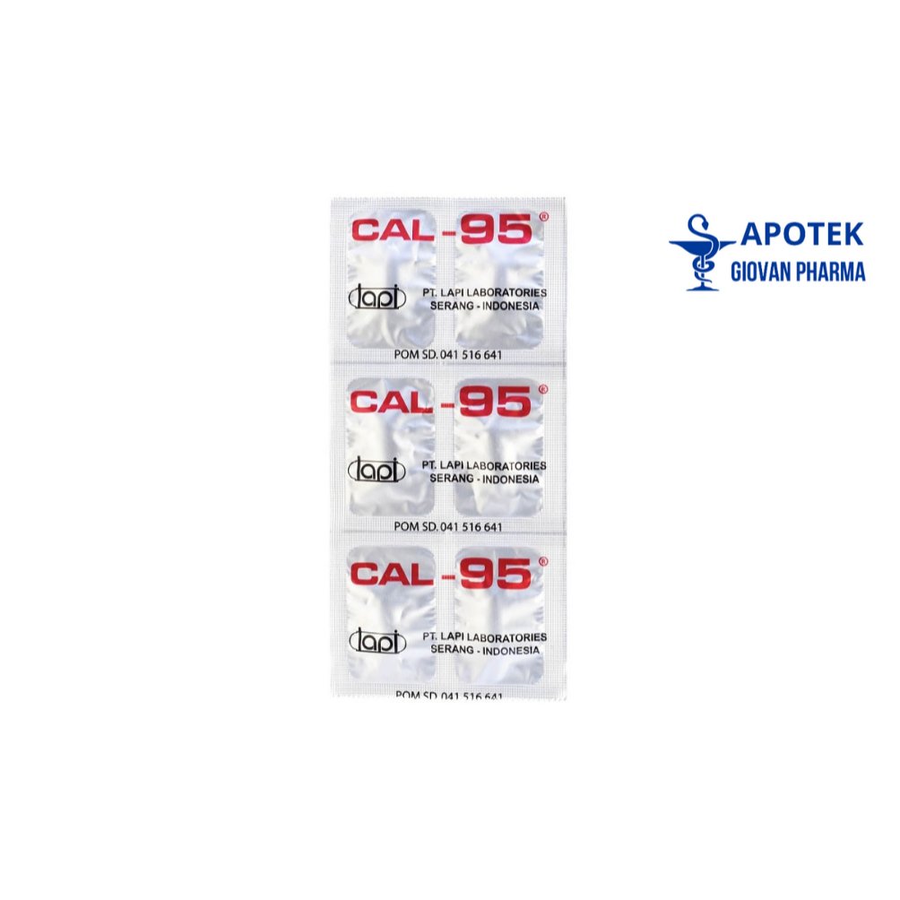 Cal 95 Cal-95 Strip @ 6 Kaplet Suplemen Kalsium Plus Plus Ibu Hamil & Menyusui