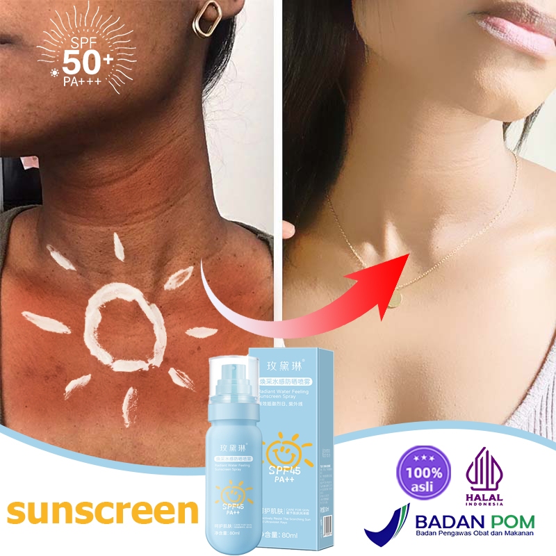 Sunscreen spray Physical sunscreen Sunscreen wajah Sunscreen spray spf 50 pa ++++ 80ml Sunscreen kor