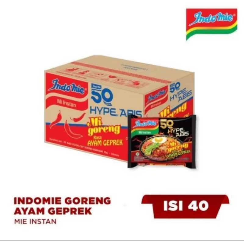 

indomie goreng ayam geprek 1 dus isi 40pcs