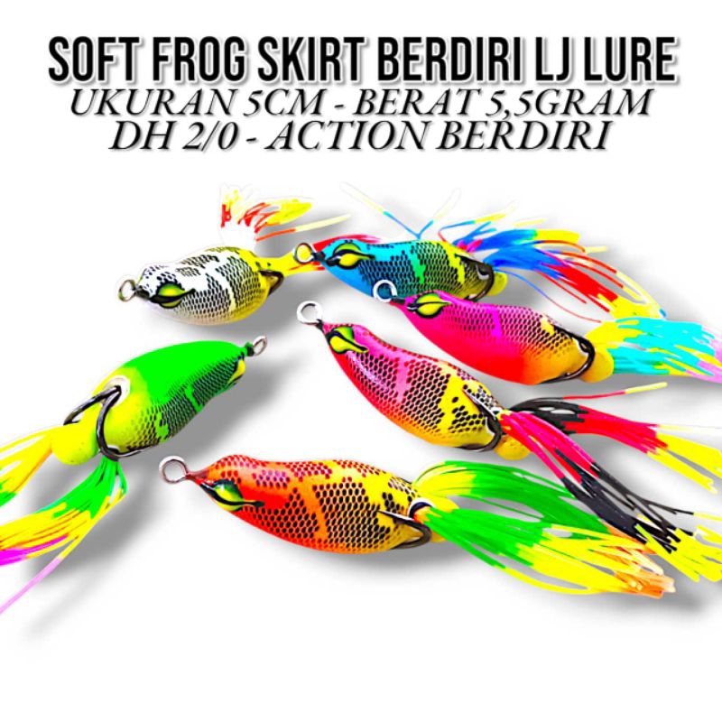 SOFT FROG SKIRT BERDIRI LJ LURE UKURAN 5CM. 5,5GRAM . UMPAN CASTING