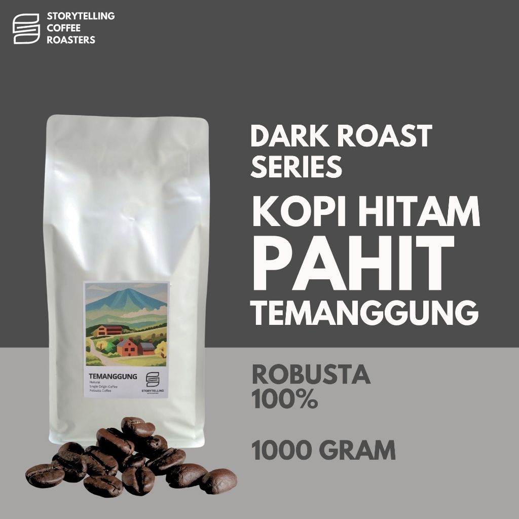 

Kopi Robusta Temanggung dark roast / 1000 gram / 1 kg /biji bubuk storytelling coffee roasters