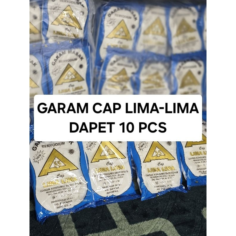 

Promo Murah Meriah Garam Cap Lima-Lima Isi 10 pcs