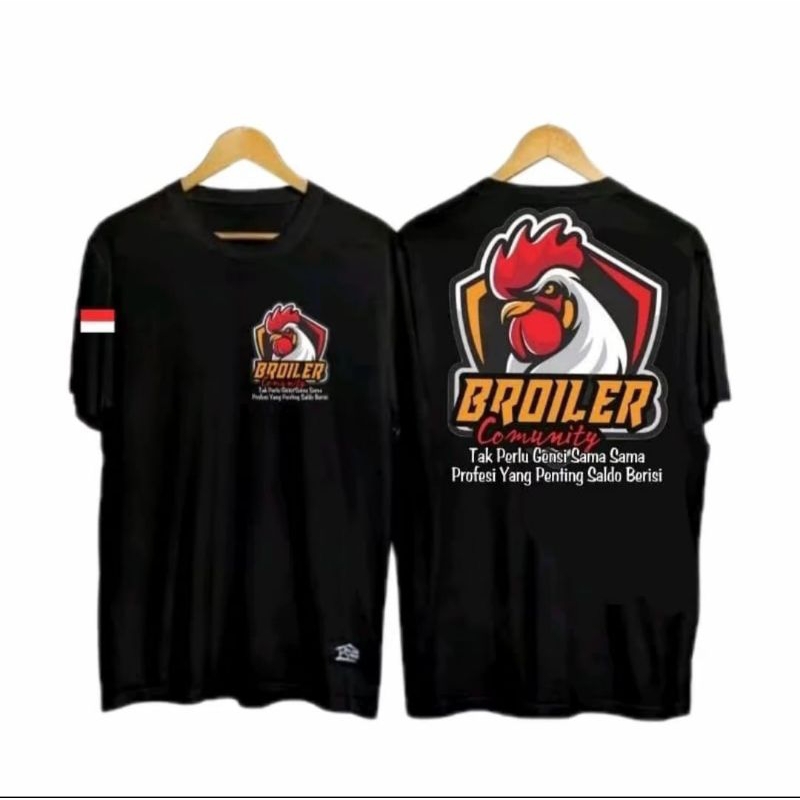 KAOS AYAM BROILER COMUNITY MOTIF AYAM MERAH BROILER