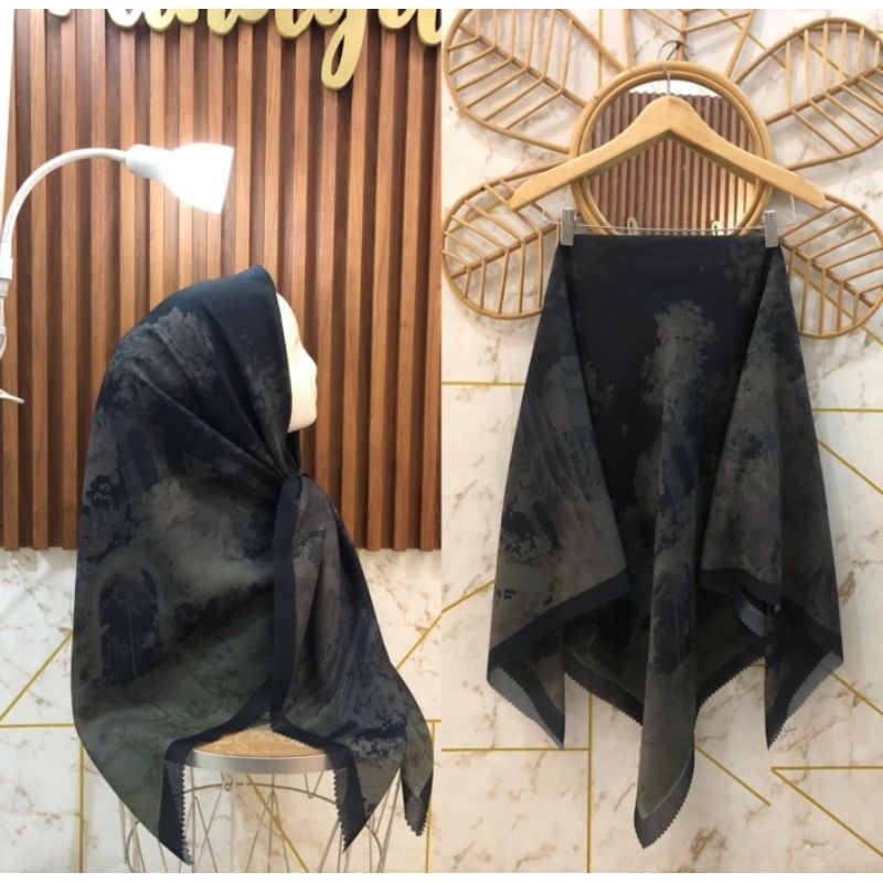 ( READY 3 VARIASI WARNA ) HIJAB SEGI EMPAT VOAL MOTIF PREMIUM KODE R59 | SEGI EMPAT VOAL MOTIF PREMI