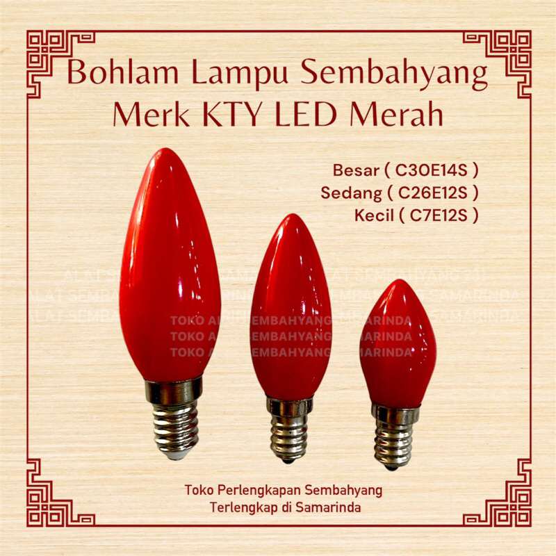Bohlam Lampu LED KTY ISI 2 / E12 / E14 / Merah Cabe
