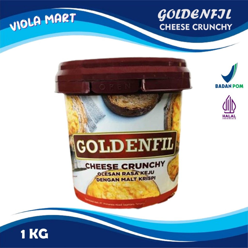 

GOLDENFIL CHEESE CRUNCHY 1kg / Selai Keju (Kemasan Pail)