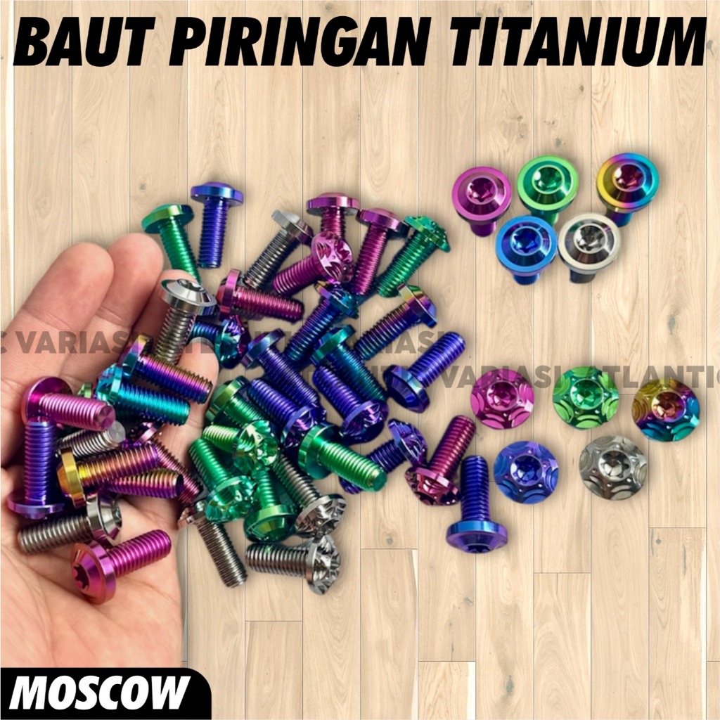 BAUT DISC M8X20MM TITANIUM BOLT BAUT PIRINGAN CAKRAM DEPAN BELAKANG MOTOR UNIVERSAL SEMUA MOTOR FULL