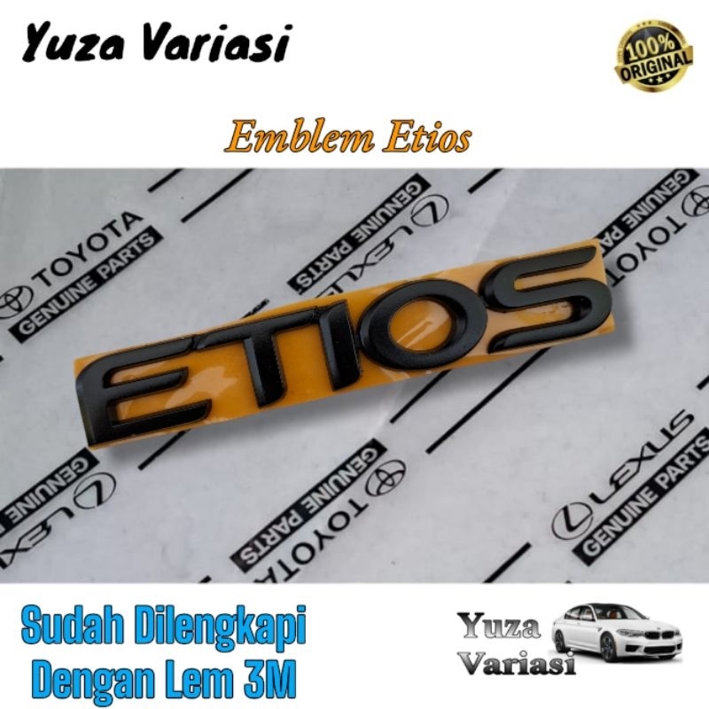 Emblem Tulisan Etios Hitam Doff Original Toyota Etios Valco // Logo Emblem Tulisan Etios Hitam Doff 