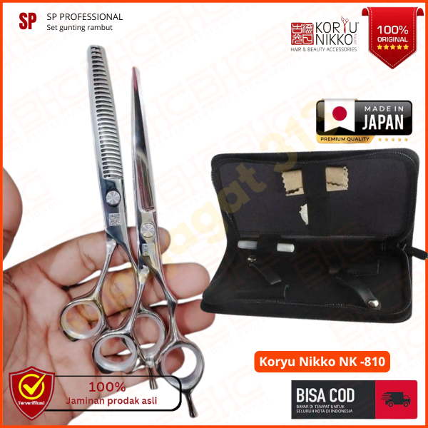 Gunting Koryu Nikko Scissors - Paket Gunting KN-810 820 - Sasak Potong Rambut Gunting Potong Sasak