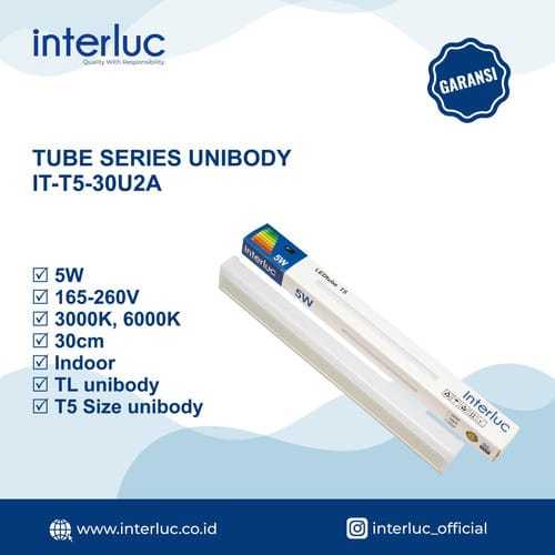 INTERLUC LEDtube BATTEN T5 5W, 10W, 14W & 18W PUTIH DAN KUNING