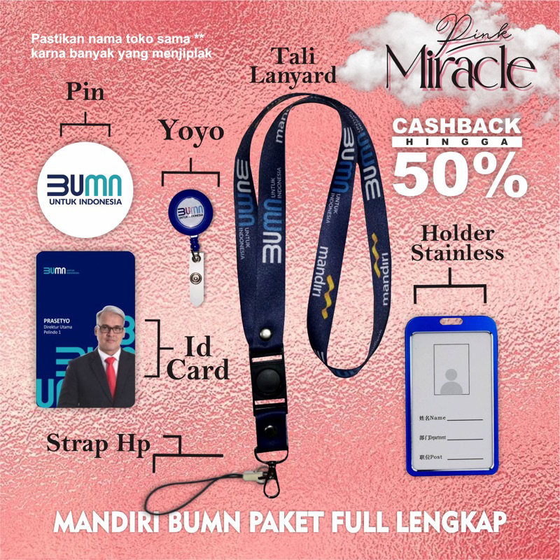 

Tali Lanyard MANDIRI BUMN / Tali Idcard MANDIRI BUMN [Ready stock] Termurah!