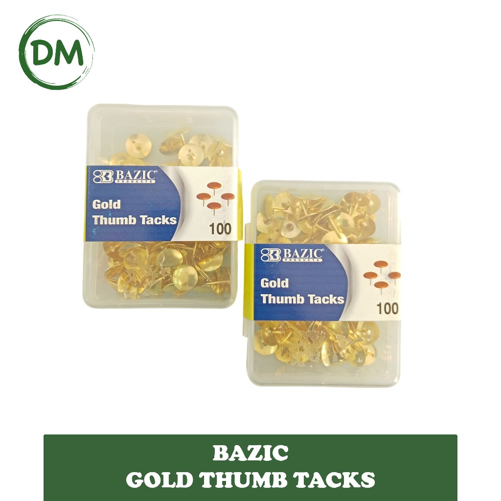 

Paku Pines / Thumb Tacks BAZIC isi 100 silver dan gold