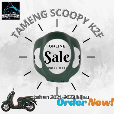 Tameng lampu depan panel body depan honda scoopy new 2021 k2f HIJAU original